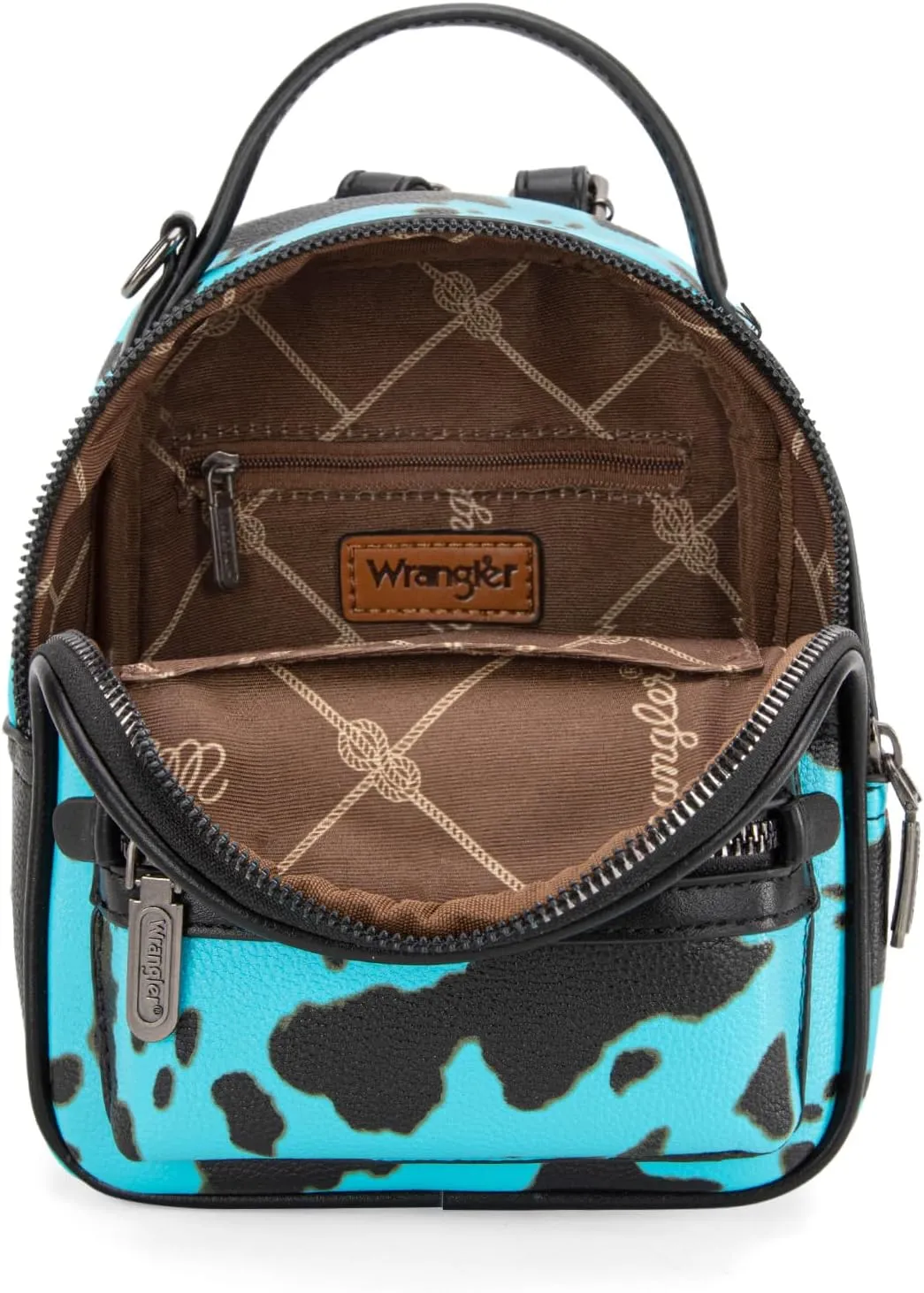 Montana West Wrangler Mini Backpack Cute Cow Print Backpack Purse for Girls and Women, Turquoise WG133-8600TQ