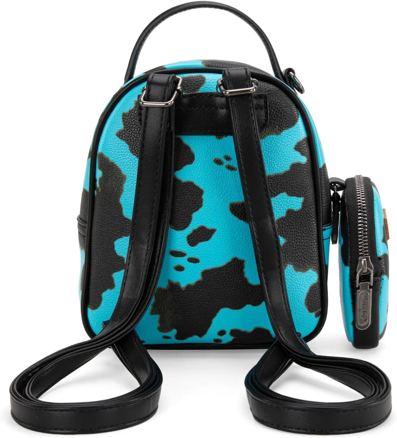 Montana West Wrangler Mini Backpack Cute Cow Print Backpack Purse for Girls and Women, Turquoise WG133-8600TQ