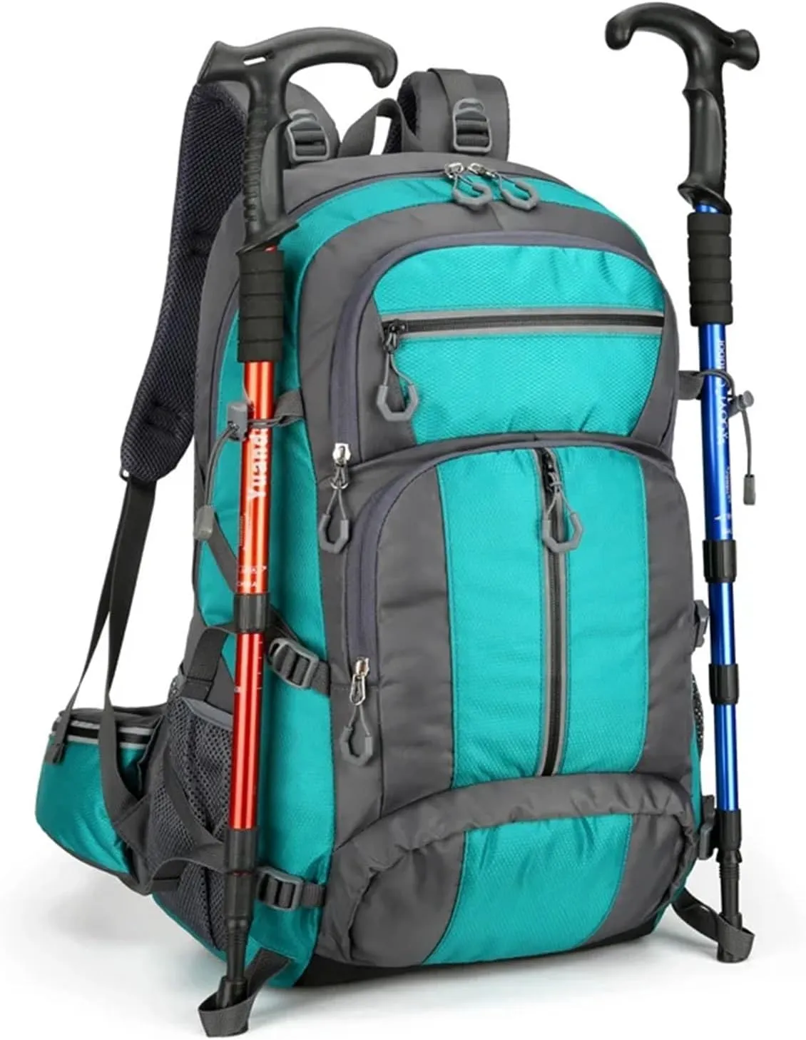 Mountaineering Backpack Men & Women 50L Hiking Storage Bags Multifunctional Outdoor Expedition Travel Backpacks(Gray)