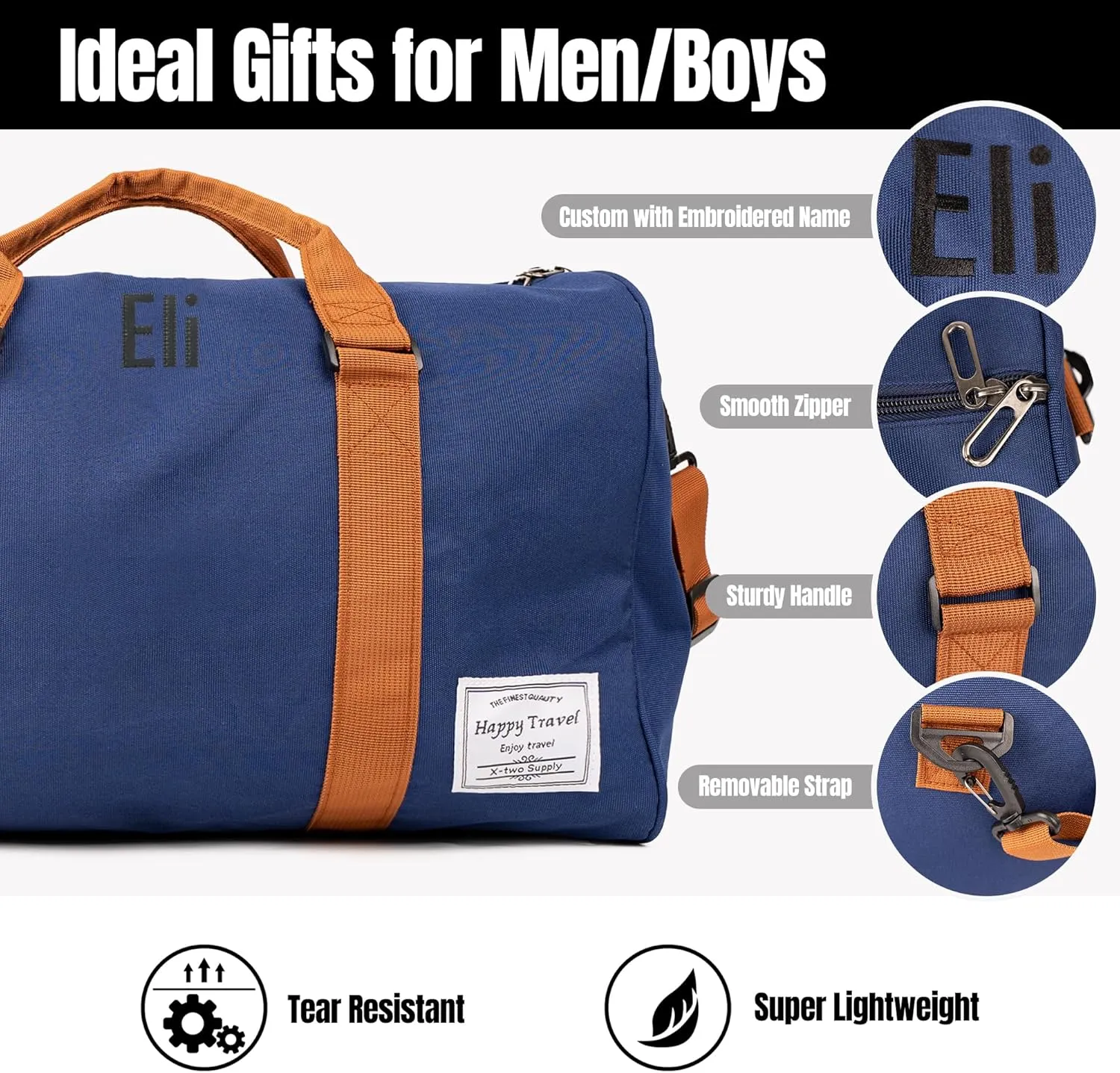 MT WORLD Travel Duffel Bag Personalized Weekender Overnight Sports Tote for Men Teen Boys Weekend Travel with Shoes Compartment for Travel Beach Short Trips Camping Hiking