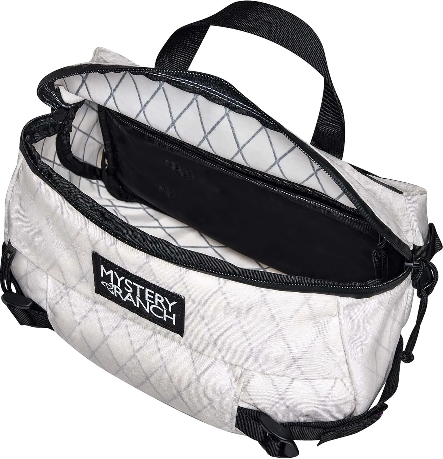 Mystery Ranch Hip Monkey Fanny Pack - Adjustable Hip or Shoulder Bag Perfect for Travel, Hiking & Everyday Carry - 8L, White X Grid