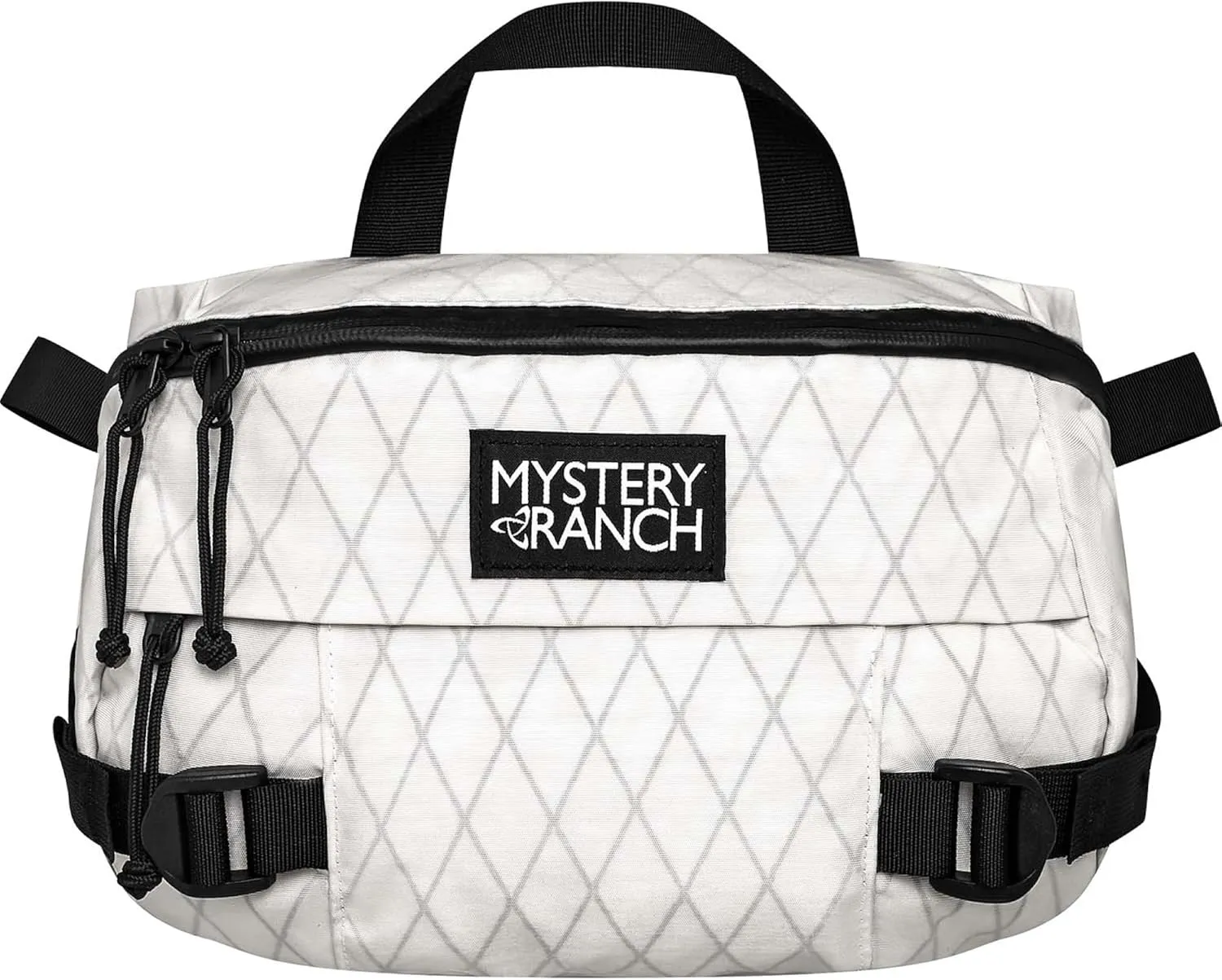 Mystery Ranch Hip Monkey Fanny Pack - Adjustable Hip or Shoulder Bag Perfect for Travel, Hiking & Everyday Carry - 8L, White X Grid