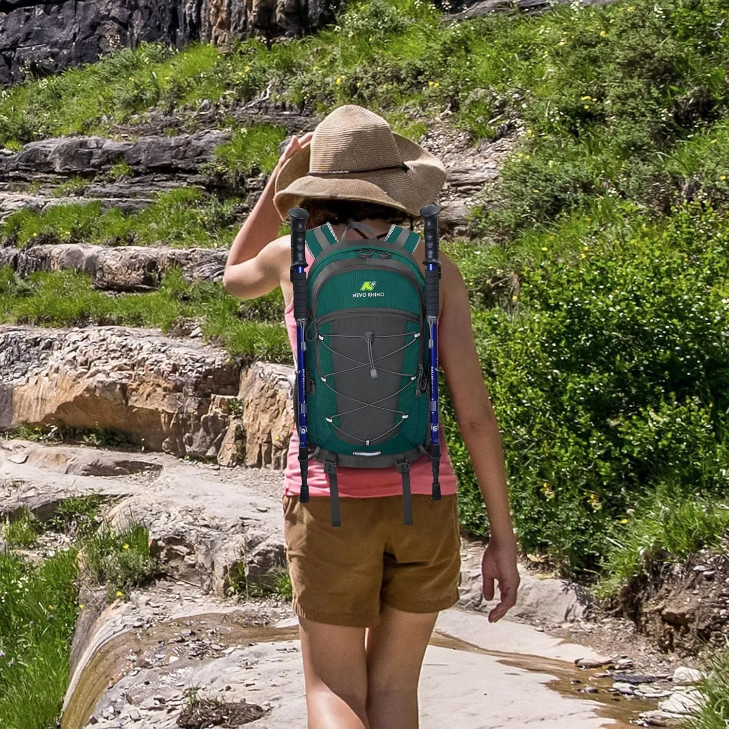 N NEVO RHINO Hiking Backpack 20L Water Resistant Outdoor Day Pack,Lightweight Travel Small Backpack for Men Women