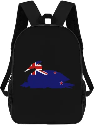 New Zealand Crested Grebe 17 Inches Travel Backpacks Funny Shoulder Bag Lightweight Daypack