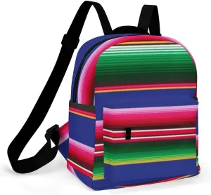 Novel And Colorful Blanket Stripes Casual Women's Backpack, Lightweight, Waterproof, Versatile Daily Bag