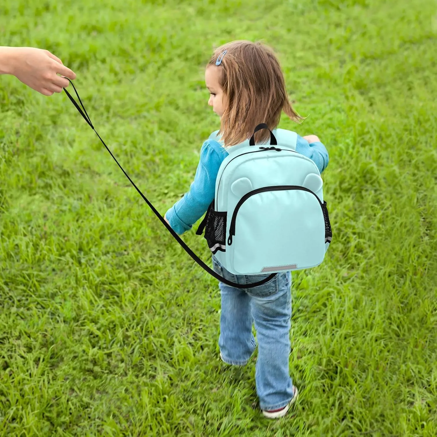 ODAWA Children's Leash Backpacks Pale Turquoise Kid Backpacks, Toddler Schoolbags for Boys and Girls