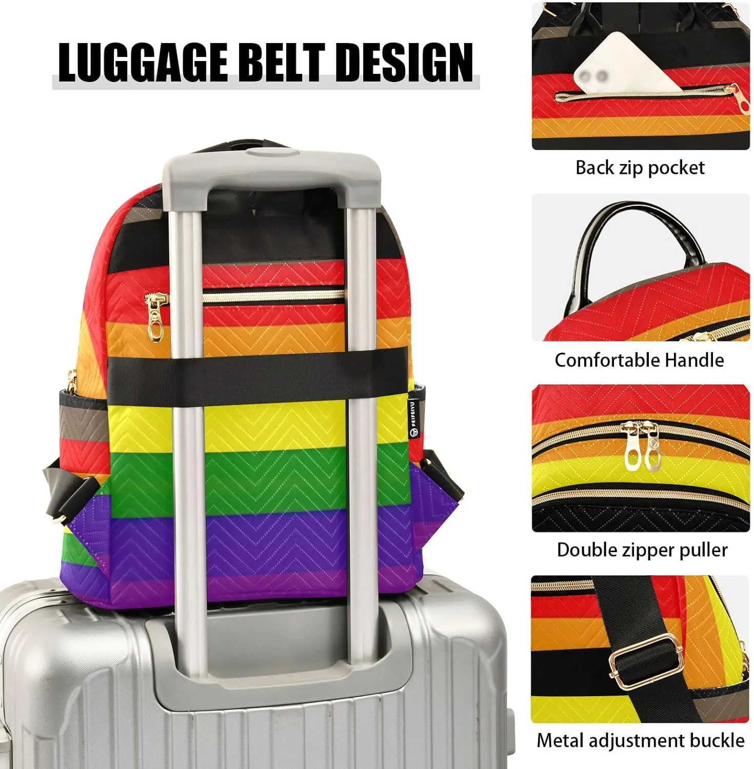 ODAWA Philadelphia Pride Flag Women's Backpack Purse Anti-theft Casual Shoulder Bag Travel Lightweight Backpack