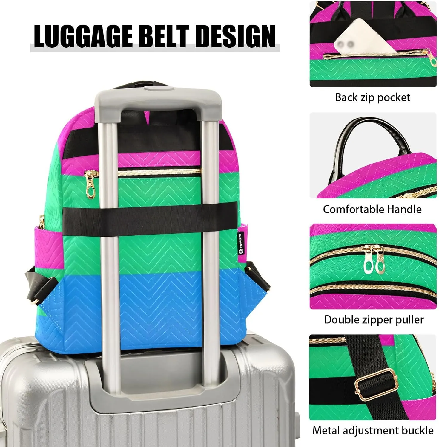 ODAWA Polysexual Pride Flag Womens Backpack Purse Casual Shoulder Bag Travel Lightweight Backpacks