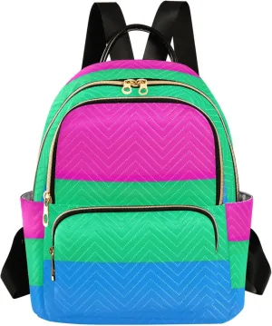 ODAWA Polysexual Pride Flag Womens Backpack Purse Casual Shoulder Bag Travel Lightweight Backpacks