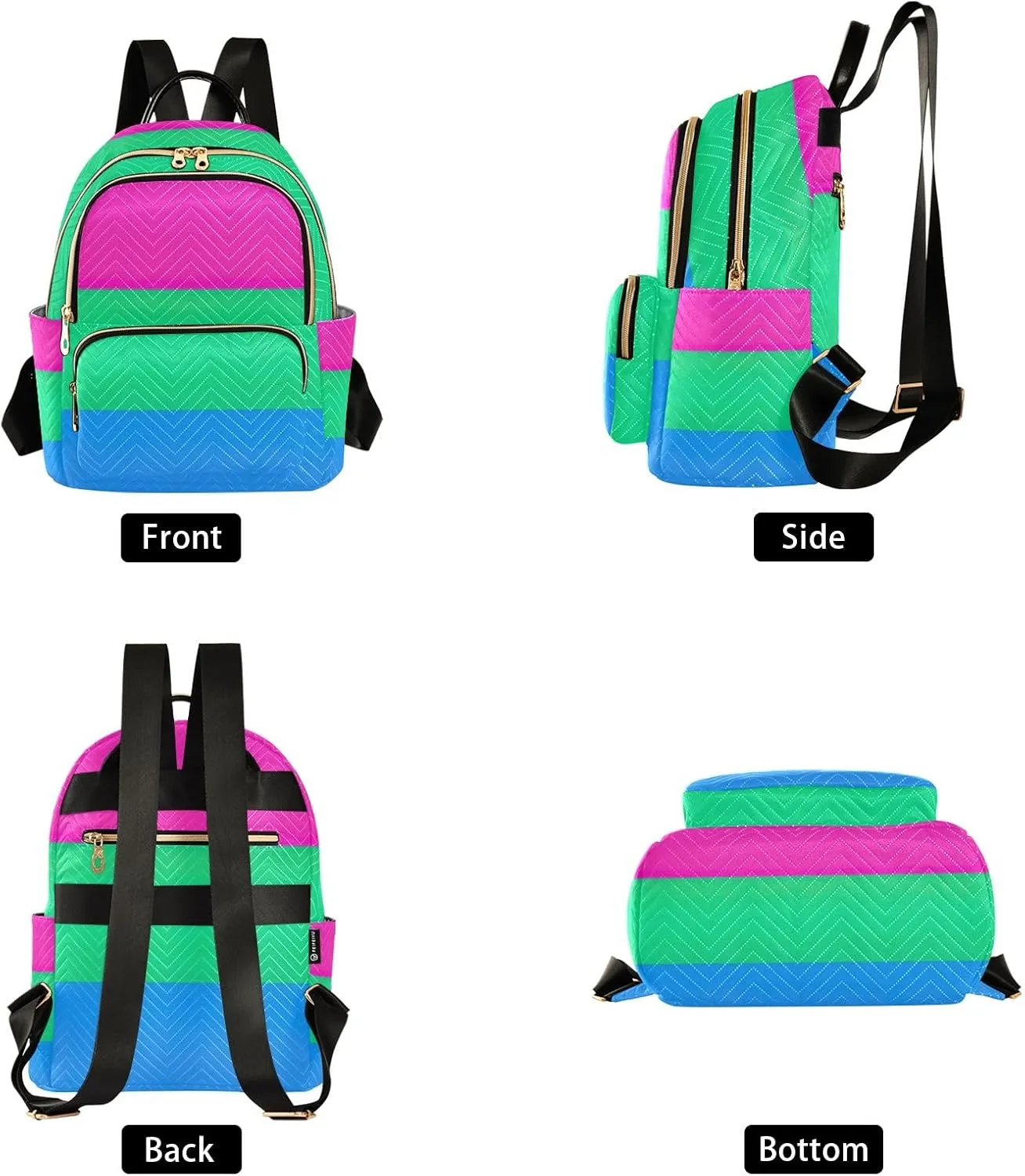 ODAWA Polysexual Pride Flag Womens Backpack Purse Casual Shoulder Bag Travel Lightweight Backpacks