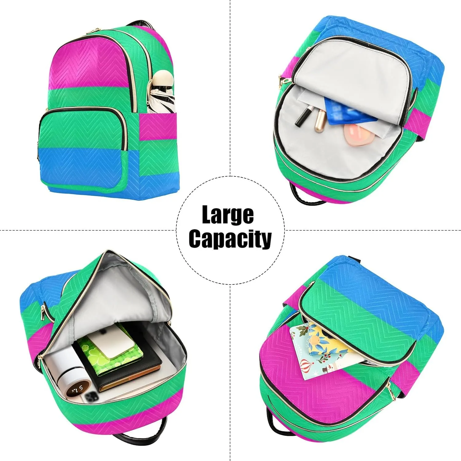 ODAWA Polysexual Pride Flag Womens Backpack Purse Casual Shoulder Bag Travel Lightweight Backpacks