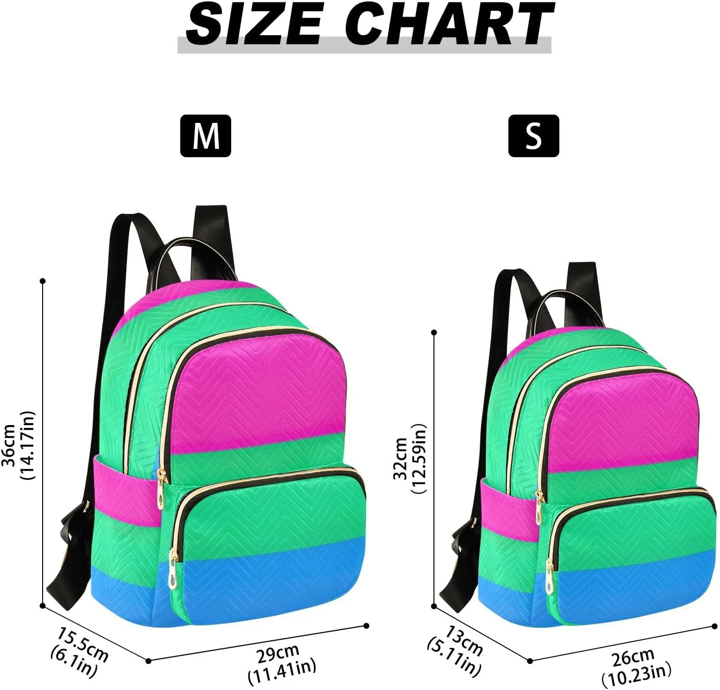 ODAWA Polysexual Pride Flag Womens Backpack Purse Casual Shoulder Bag Travel Lightweight Backpacks