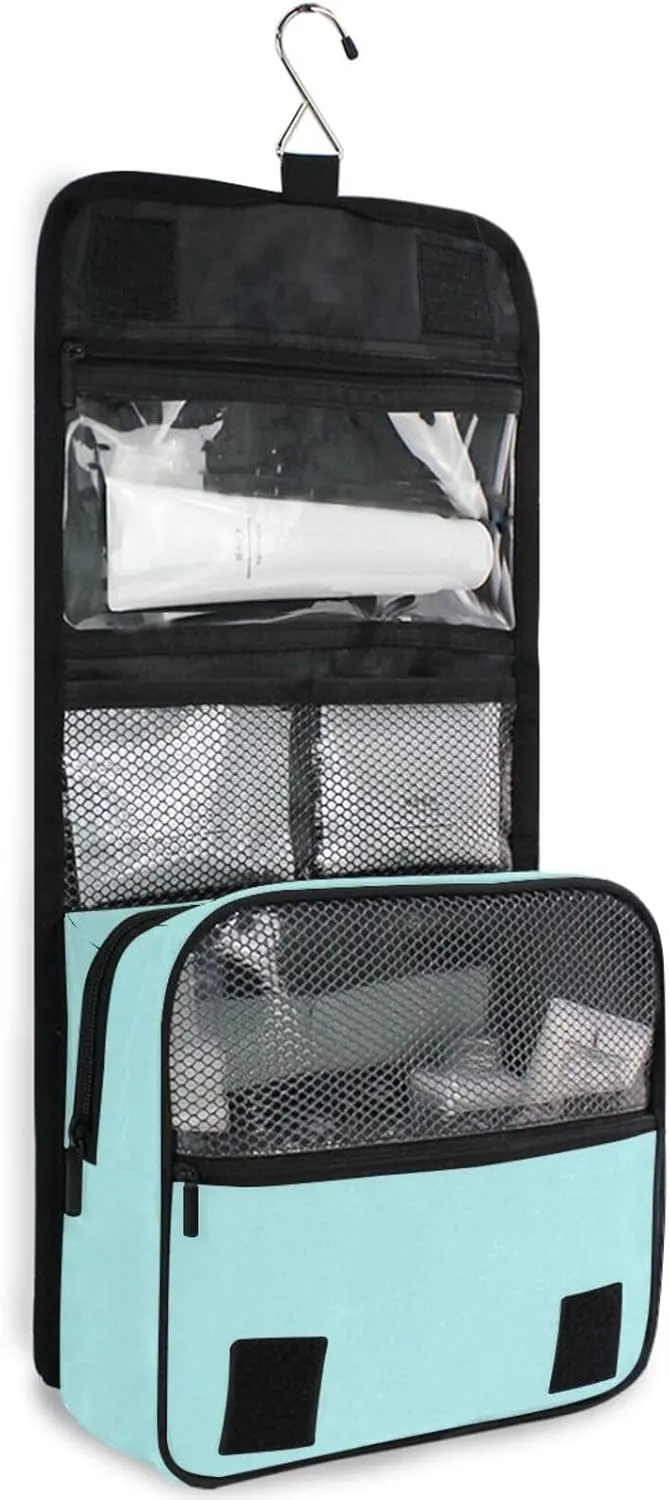 ODAWA Toiletry Bag Pale Turquoise Hanging Cosmetic Toiletry Bag Cosmetic Travel Toiletry Organizer for Women