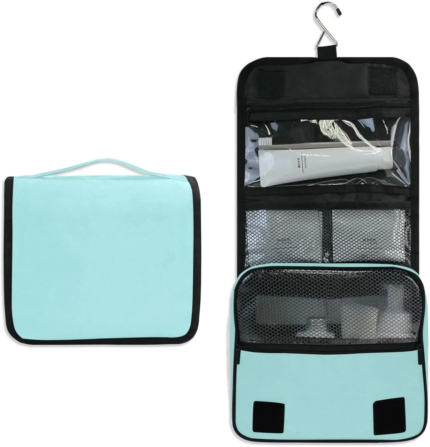 ODAWA Toiletry Bag Pale Turquoise Hanging Cosmetic Toiletry Bag Cosmetic Travel Toiletry Organizer for Women