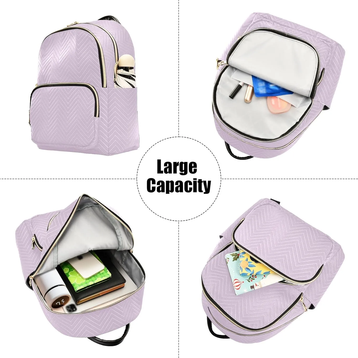 ODAWA Travel Backpack Women, Pail Lilac Anti-theft Casual Shoulder Bag Light Weight Backpacks for Travel