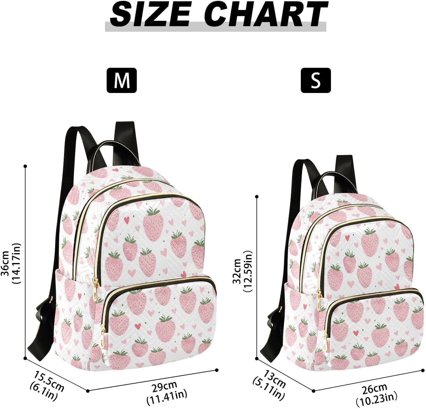 ODAWA Women Backpacks for Traveling, Pink Strawberries Ladies Shoulder Bags Travel Lightweight Backpack