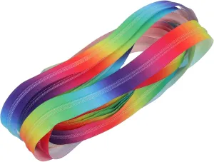 OFFIGAM 1pc Gradient Nylon Zipper Rainbow Coil Zipper for DIY Sewing Crafts Durable Smooth for Clothing Bags Cushions and More Easy to Cut to Desired