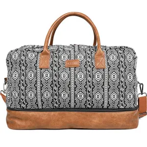 Oflamn Weekender Bag for Women Carry-On Luggage Bohemian style Duffle Bag Overnight Bags 3-4 Day' Travel Bags with Separated Shoes Compartment