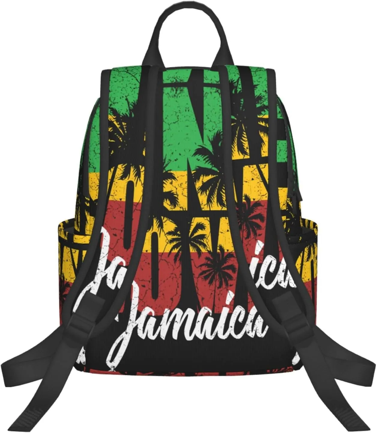 One Loves Jamaican Rasta Reggae Palm Trees Casual Backpacks Laptop Backpack Outdoor Travel Rucksack Sport Carry-On Daypack Lightweight Bag with Multi-Pockets