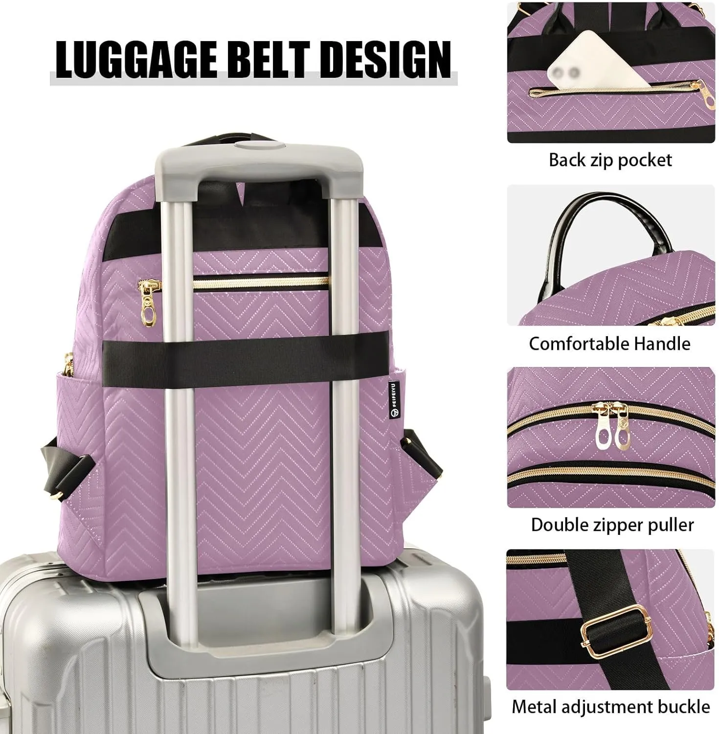 Opera Mauve Women's Backpack Purse Anti Theft Ladies Backpack Travel Lightweight Backpacks