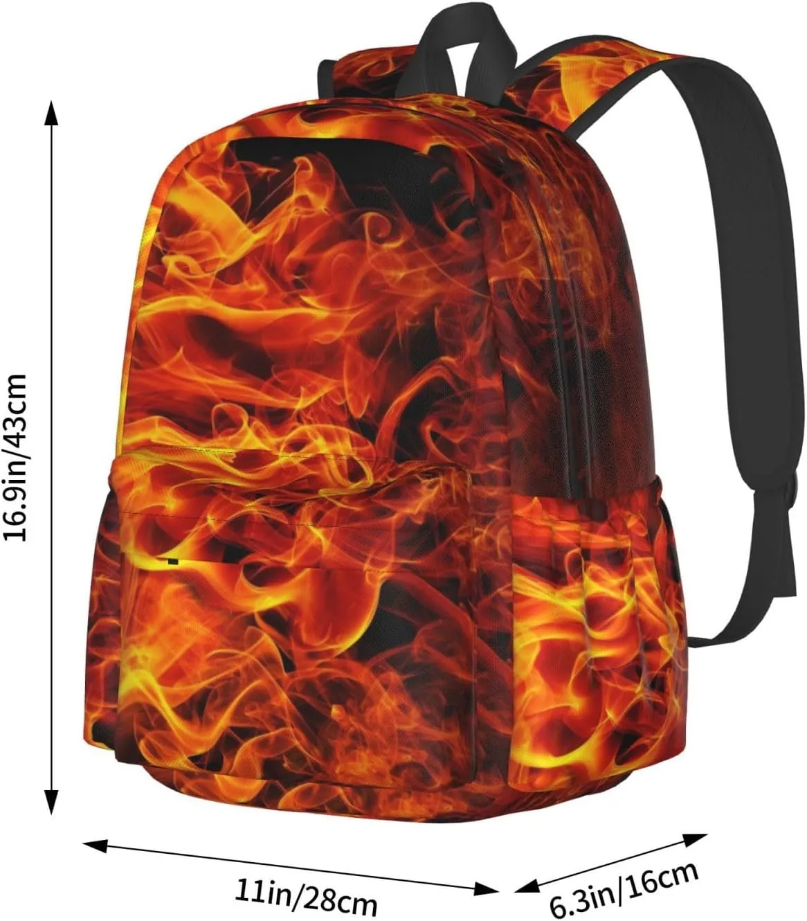 Orange Red Fire Flame Backpacks 15 Inch Laptop Backpack Multipurpose Double Shoulder Bag for Men Women Gifts
