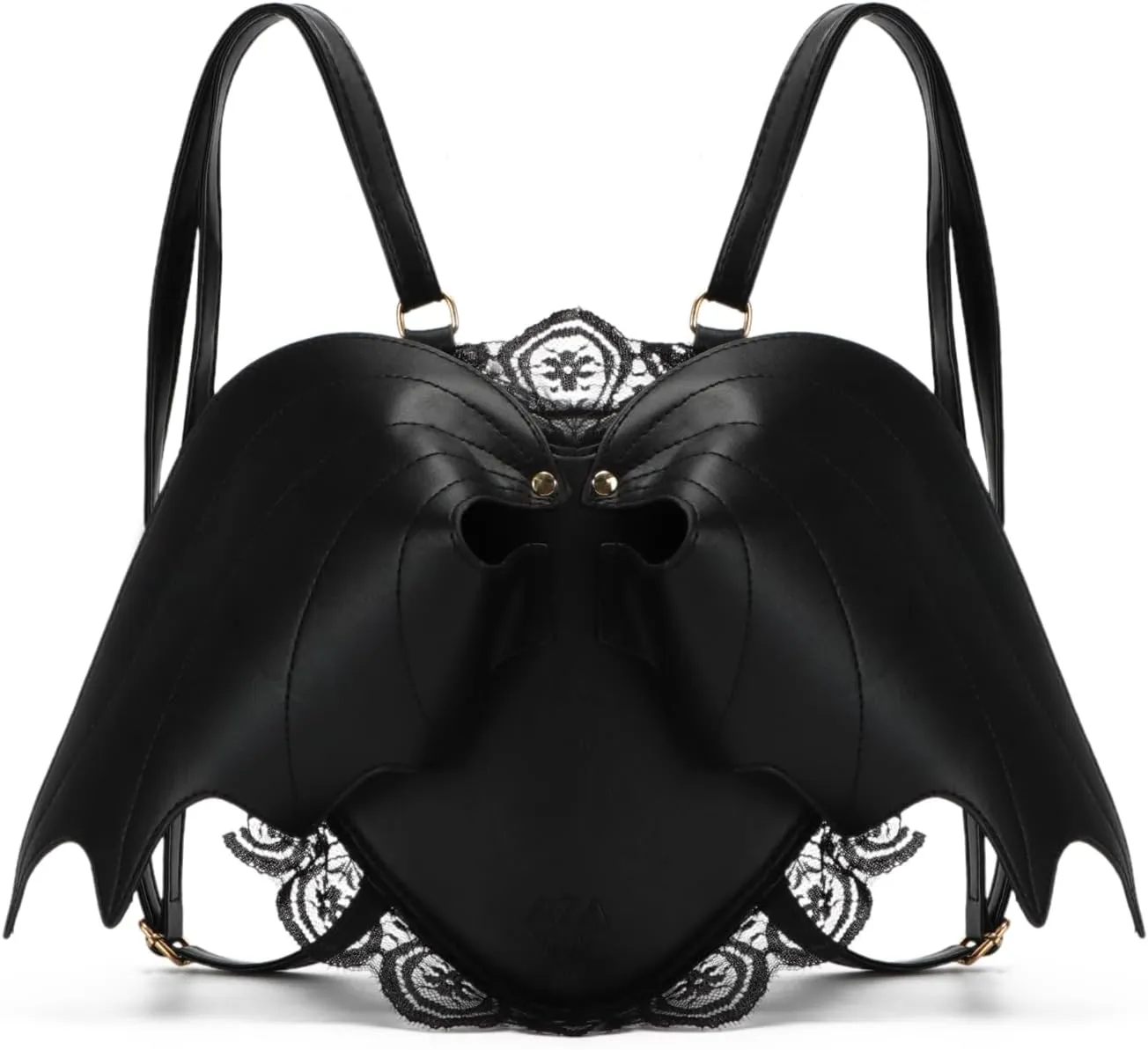 Oweisong Women Halloween Purse Bat Wing Goth Handbags Black Gothic Backpack Leather Spider Web Crossbody Shoulder Bag