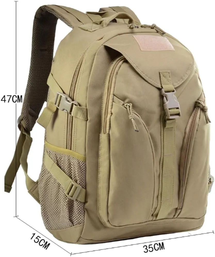 Oxford Cloth Backpack Camping Hiking Backpack Trekking Daypack Outdoor Backpacks, Khaki, One Size