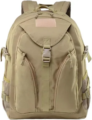 Oxford Cloth Backpack Camping Hiking Backpack Trekking Daypack Outdoor Backpacks, Khaki, One Size