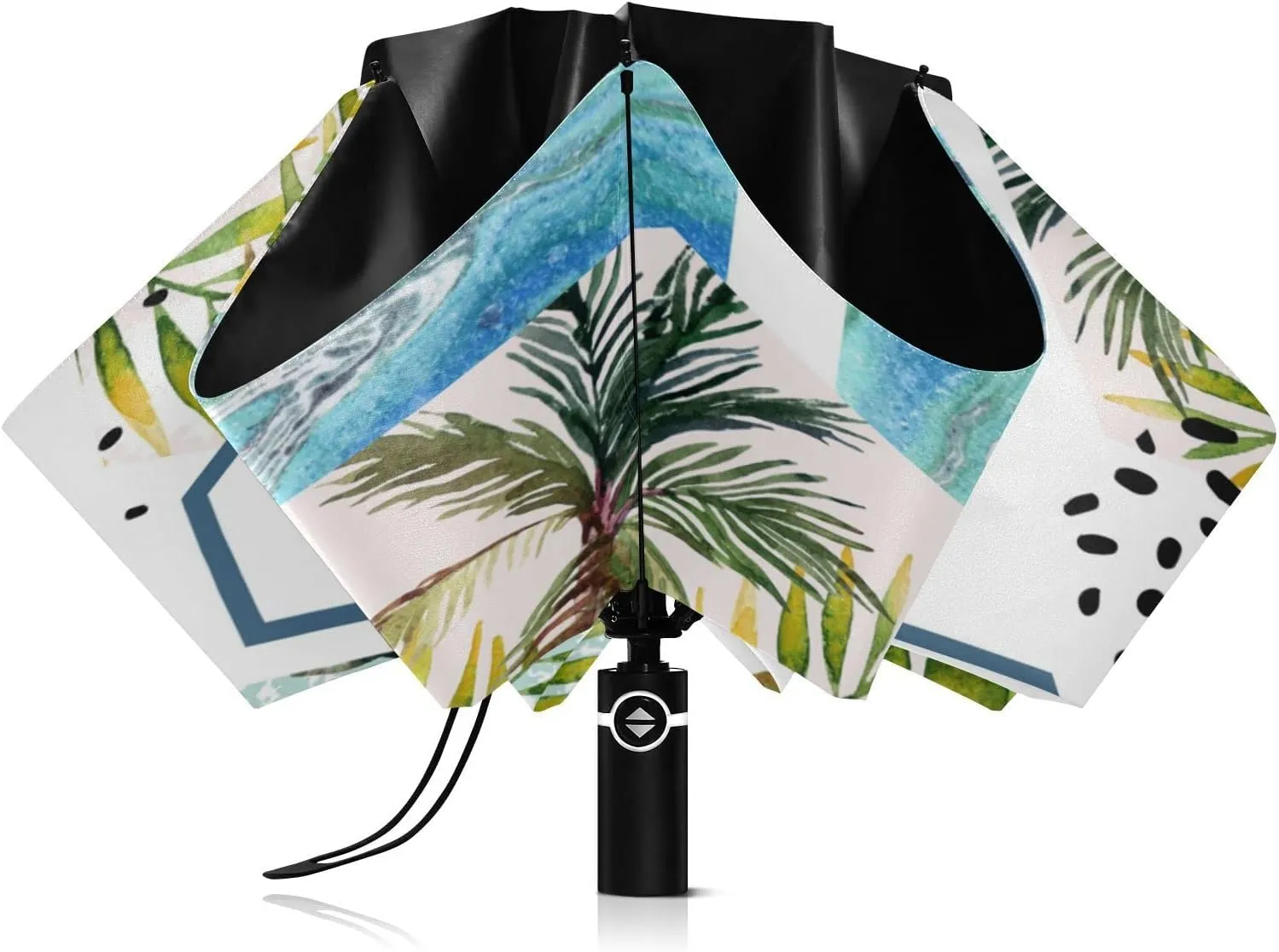 Oyihfvs Automatic Umbrella, Folding Umbrella Reinforced Anti-UV Sun rain Auto Open/Close