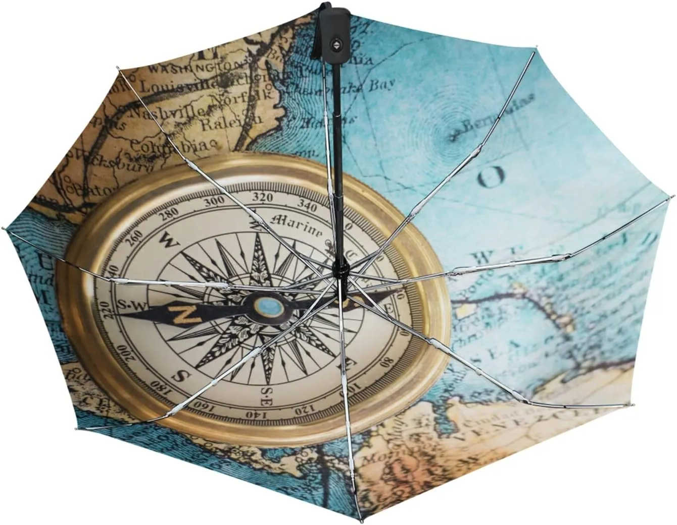 Oyihfvs Automatic Windproof Waterproof Umbrella, Folding Umbrella Reinforced Portable Automatic Compact Anti-UV Sun rain Auto Open/Close