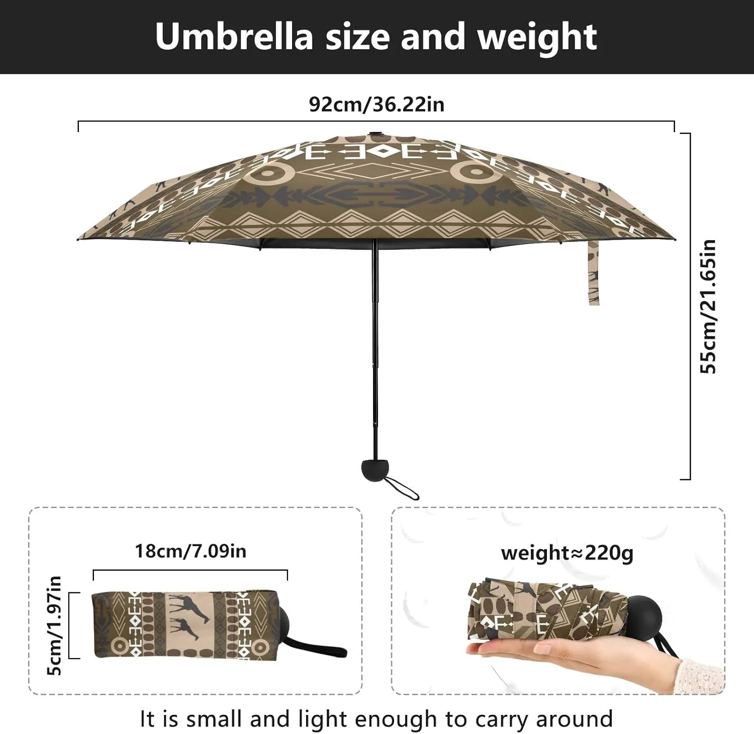 Oyihfvs Parasol Folding Umbrella, Reinforced Windproof Waterproof, Portable Compact Anti-UV Sun Rain Protection for Travel Outdoor