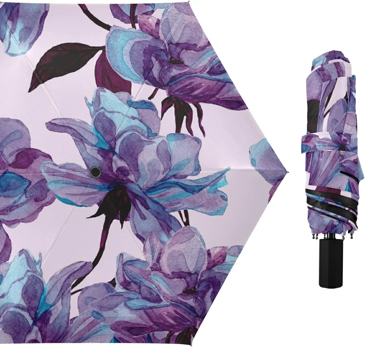 Oyihfvs Parasol Folding Umbrella, Reinforced Windproof Waterproof, Portable Compact Anti-UV Sun Rain Protection for Travel Outdoor