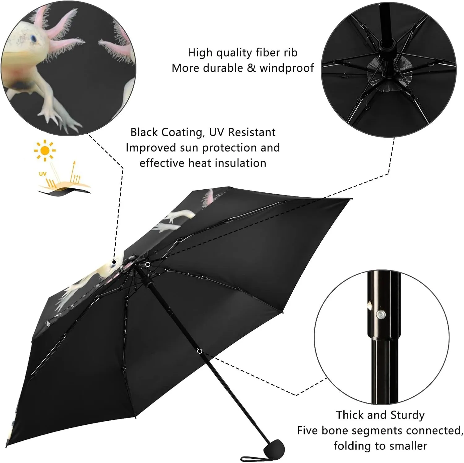 Oyihfvs Parasol Folding Umbrella, Reinforced Windproof Waterproof, Portable Compact Anti-UV Sun Rain Protection for Travel Outdoor