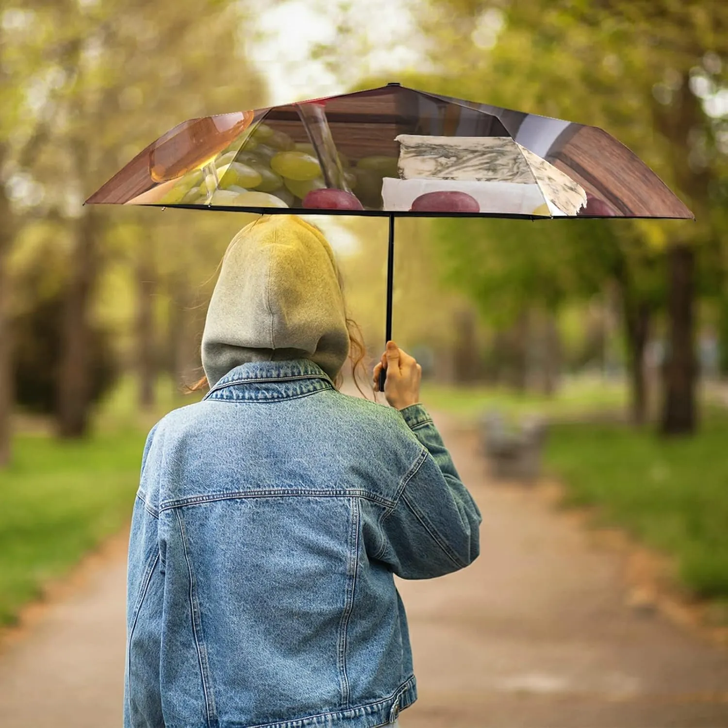 Oyihfvs Parasol Folding Umbrella, Reinforced Windproof Waterproof, Portable Compact Anti-UV Sun Rain Protection for Travel Outdoor