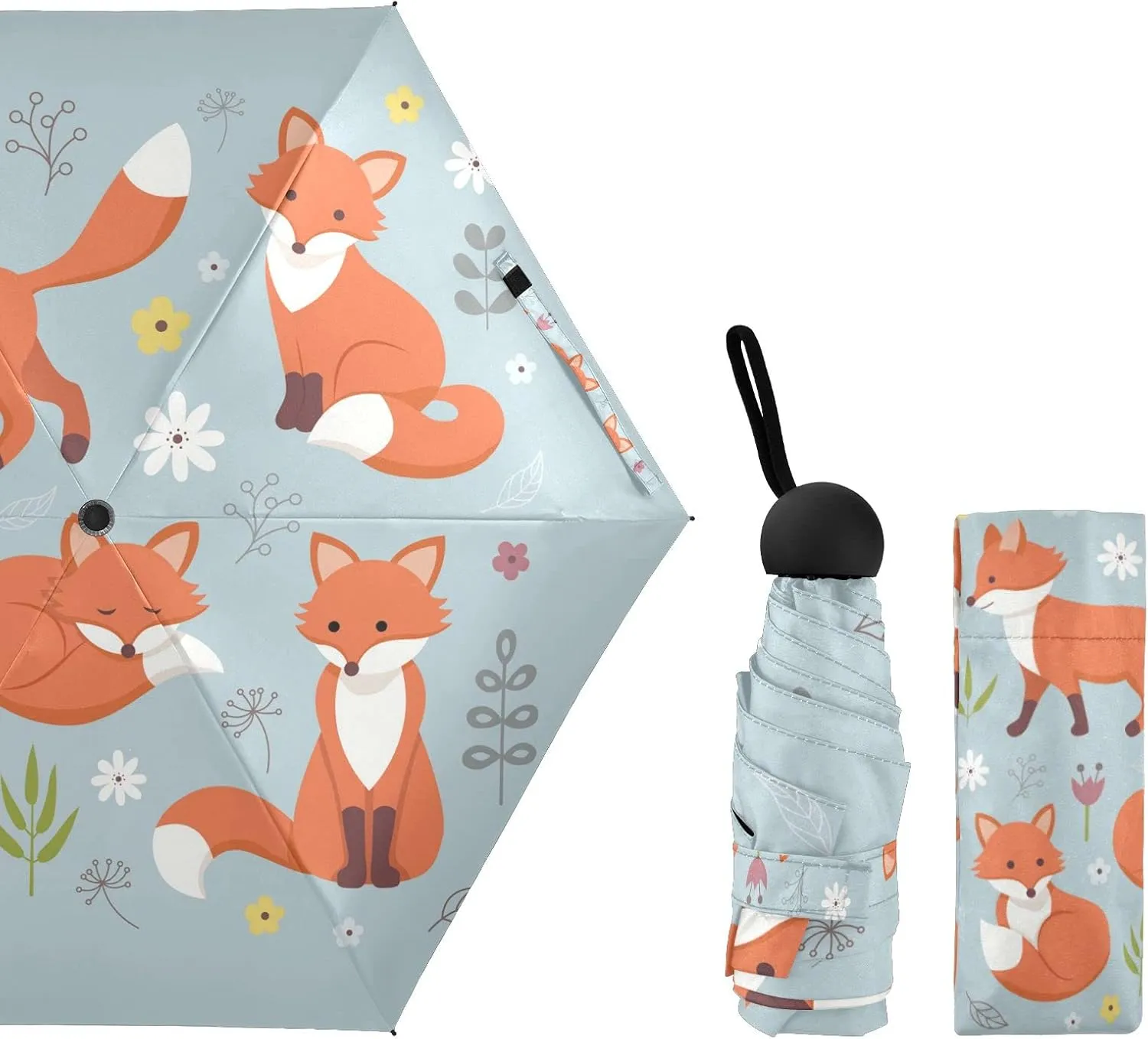 Oyihfvs Parasol Folding Umbrella, Reinforced Windproof Waterproof, Portable Compact Anti-UV Sun Rain Protection for Travel Outdoor
