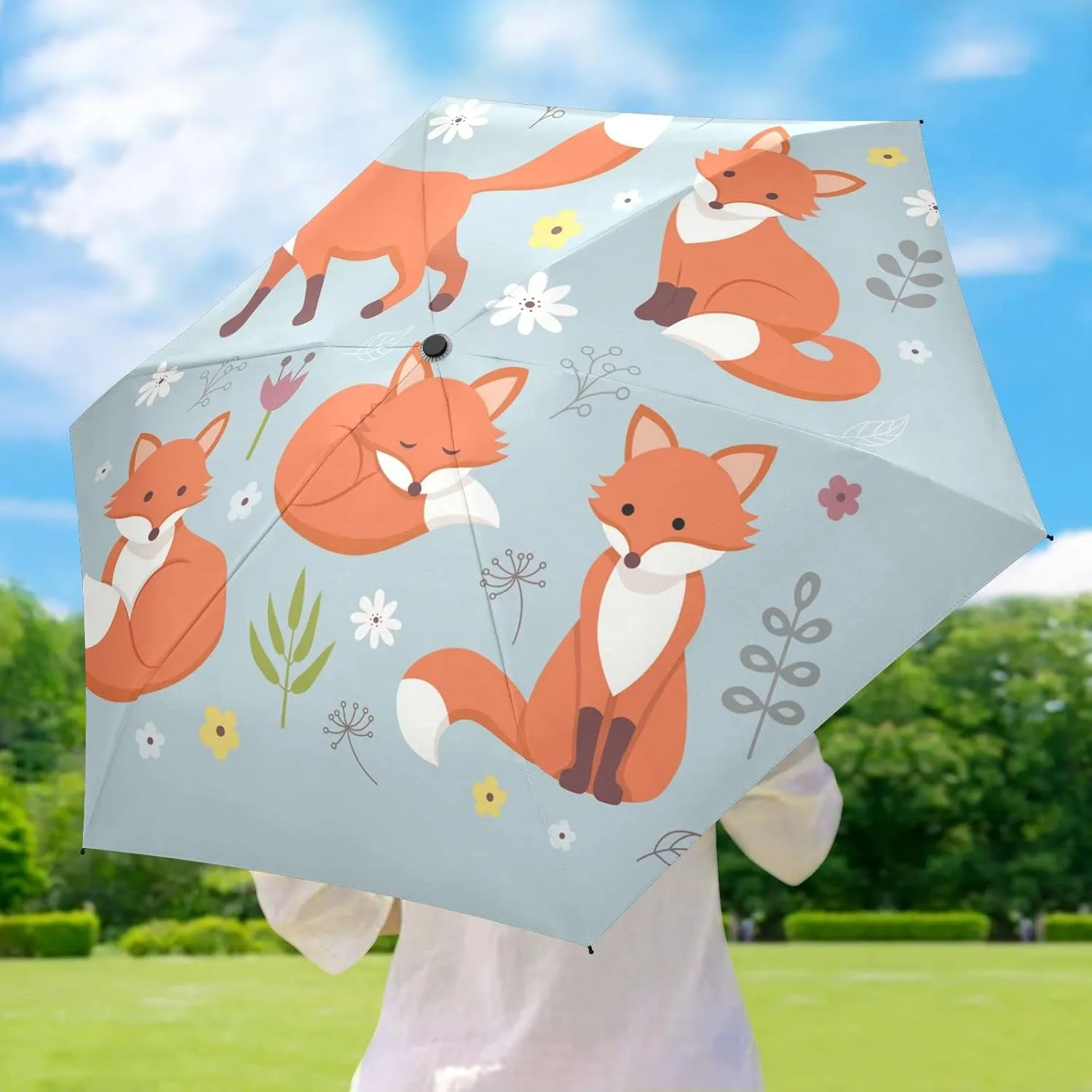 Oyihfvs Parasol Folding Umbrella, Reinforced Windproof Waterproof, Portable Compact Anti-UV Sun Rain Protection for Travel Outdoor