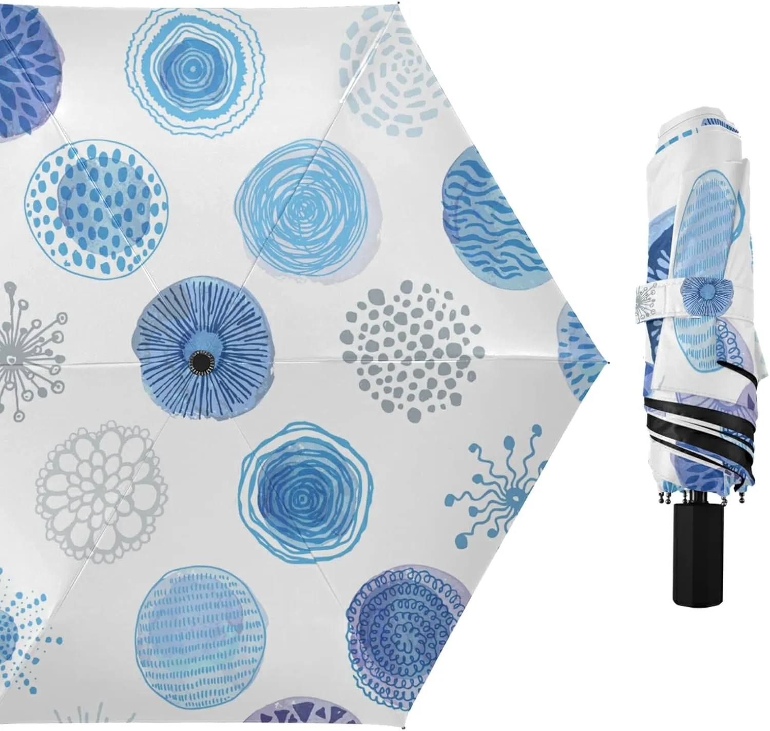 Oyihfvs Parasol Folding Umbrella, Reinforced Windproof Waterproof, Portable Compact Anti-UV Sun Rain Protection for Travel Outdoor
