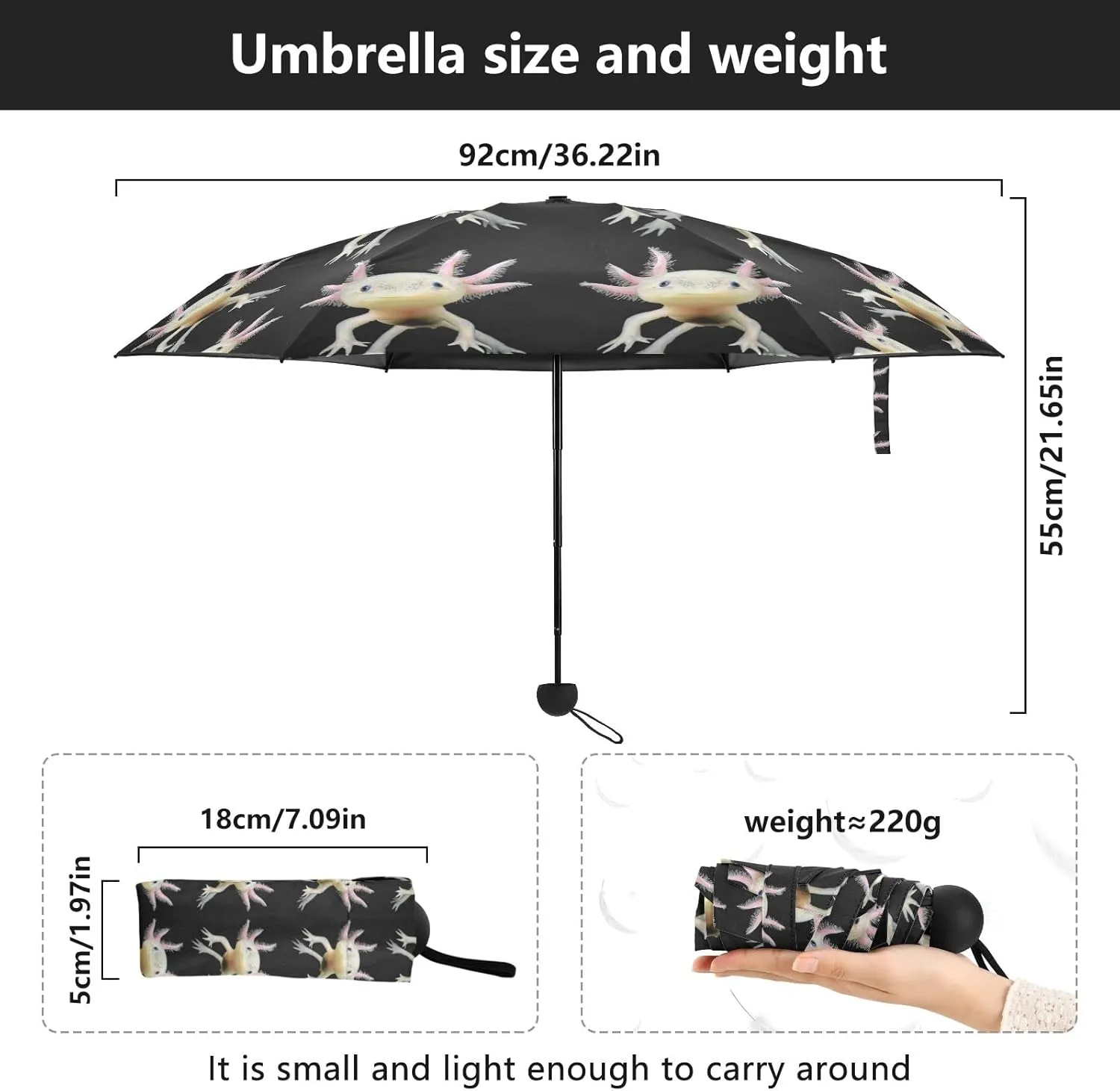 Oyihfvs Parasol Folding Umbrella, Reinforced Windproof Waterproof, Portable Compact Anti-UV Sun Rain Protection for Travel Outdoor
