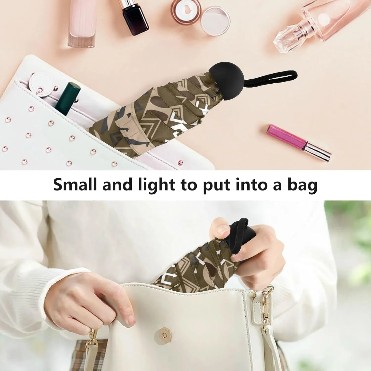 Oyihfvs Parasol Folding Umbrella, Reinforced Windproof Waterproof, Portable Compact Anti-UV Sun Rain Protection for Travel Outdoor