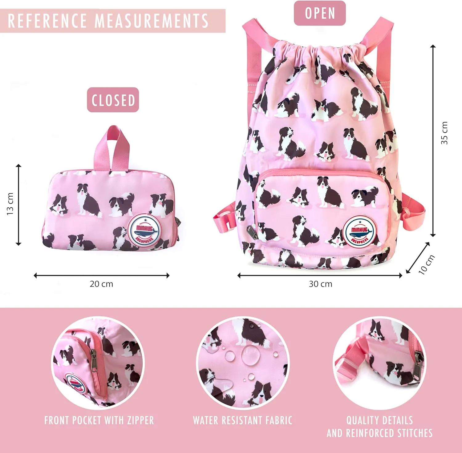 Packable Waterproof Drawstring Backpack for Kids – Foldable Lightweight. Travel Gym Beach Swim Bag for Boys Girls (Airplane)