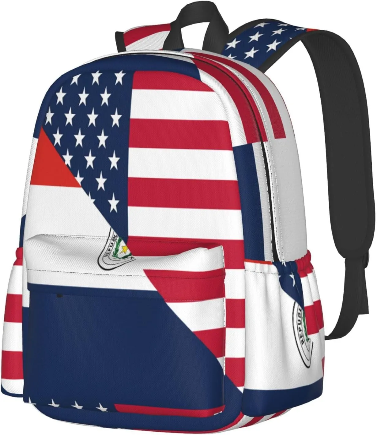 Paraguay American Flag Half Paraguayan Laptop Backpack Work Travel Backpacks Business Rucksack Casual Outdoor Daypack with Adjustable Strap Bags for Sports Office Gym Hiking
