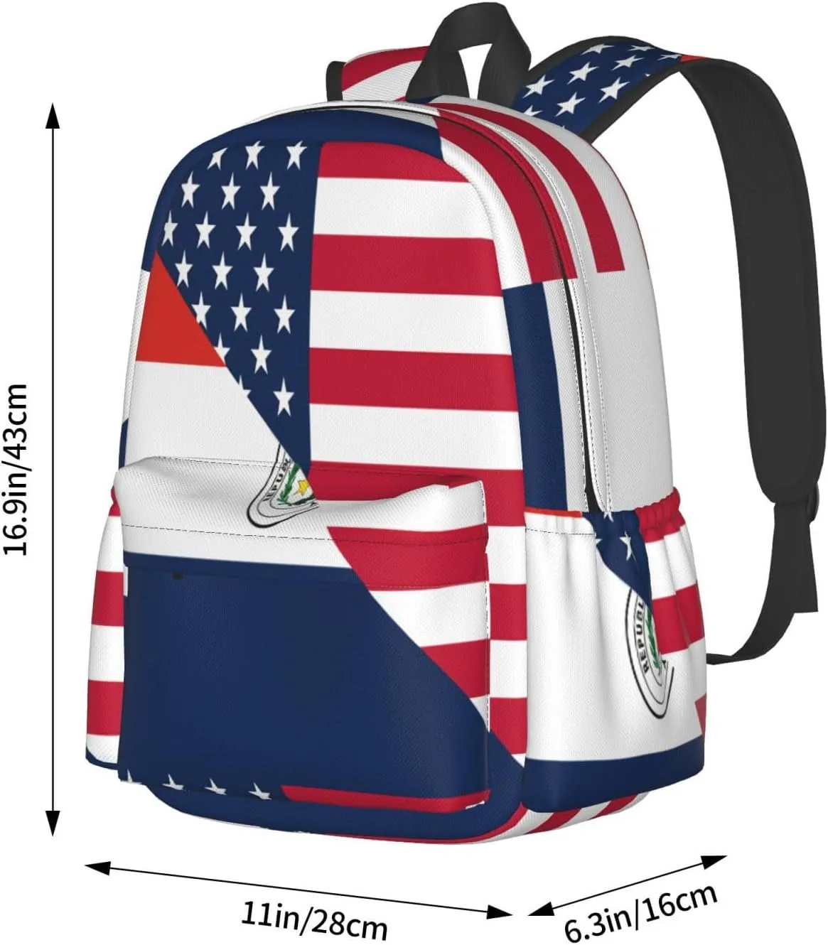 Paraguay American Flag Half Paraguayan Laptop Backpack Work Travel Backpacks Business Rucksack Casual Outdoor Daypack with Adjustable Strap Bags for Sports Office Gym Hiking