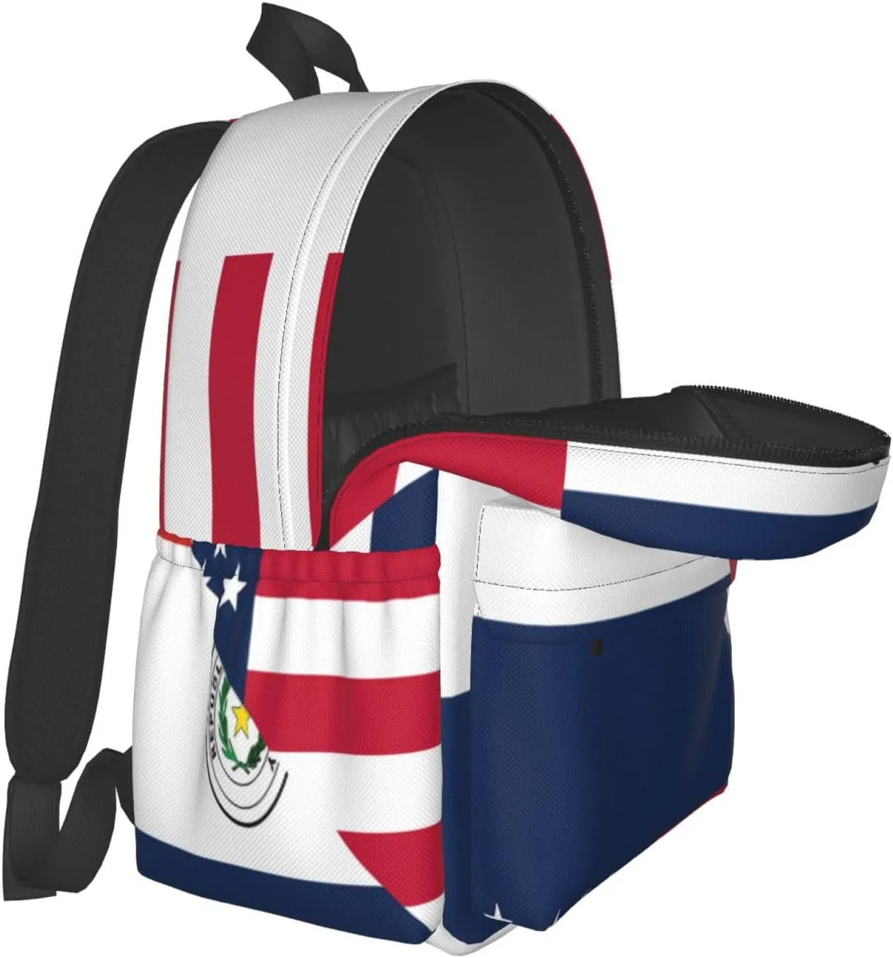 Paraguay American Flag Half Paraguayan Laptop Backpack Work Travel Backpacks Business Rucksack Casual Outdoor Daypack with Adjustable Strap Bags for Sports Office Gym Hiking