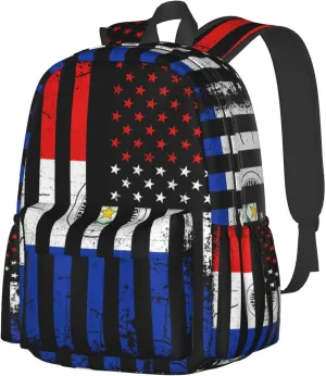 Paraguayan American Flag Paraguay Roots America Laptop Backpack Work Travel Backpacks Business Rucksack Casual Outdoor Daypack with Adjustable Strap Bags for Sports Office Gym Hiking