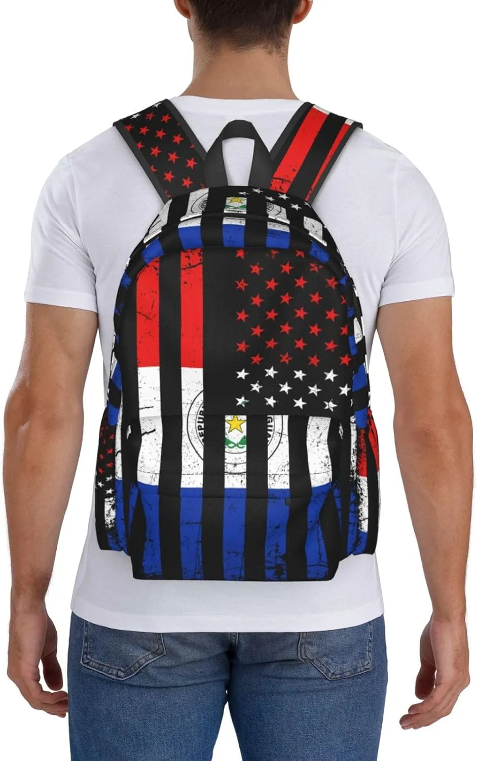 Paraguayan American Flag Paraguay Roots America Laptop Backpack Work Travel Backpacks Business Rucksack Casual Outdoor Daypack with Adjustable Strap Bags for Sports Office Gym Hiking