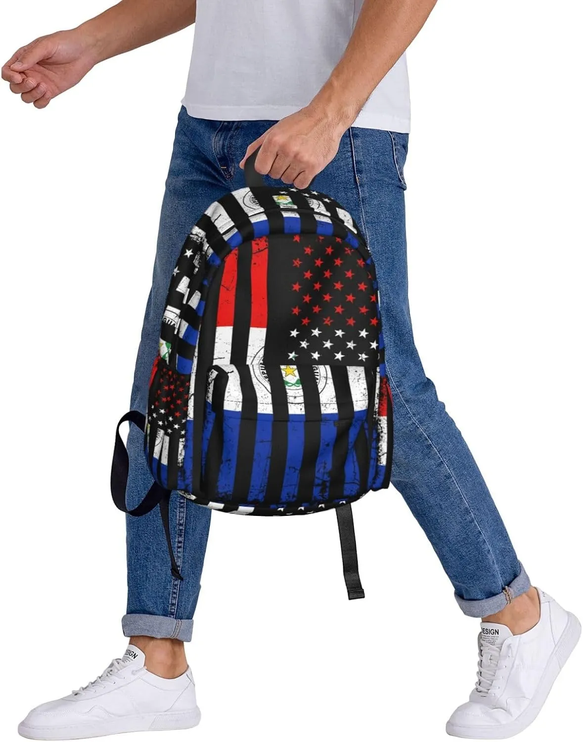 Paraguayan American Flag Paraguay Roots America Laptop Backpack Work Travel Backpacks Business Rucksack Casual Outdoor Daypack with Adjustable Strap Bags for Sports Office Gym Hiking