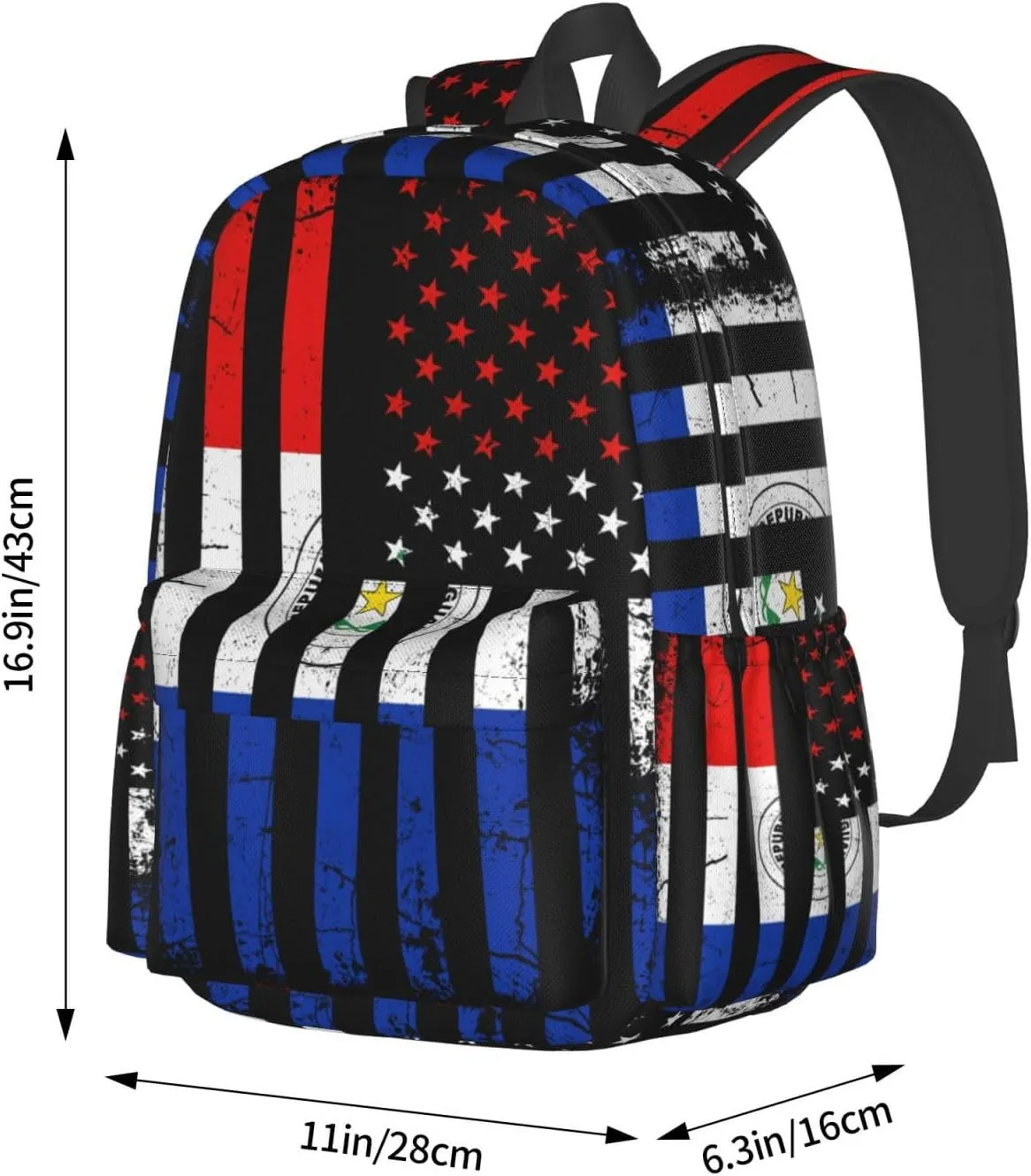 Paraguayan American Flag Paraguay Roots America Laptop Backpack Work Travel Backpacks Business Rucksack Casual Outdoor Daypack with Adjustable Strap Bags for Sports Office Gym Hiking