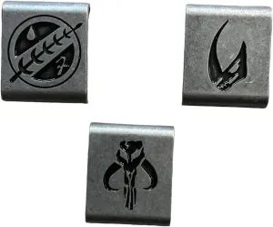 Patchlab Bounty Hunter Molle Clip V2 | Nickle-Free Antique Silver Molle Clips Metals | Molle Attachment Clips for Tactical Vests, Hiking Backpacks, and Belts | for Collectors & Enthusiasts, 1x1 inch