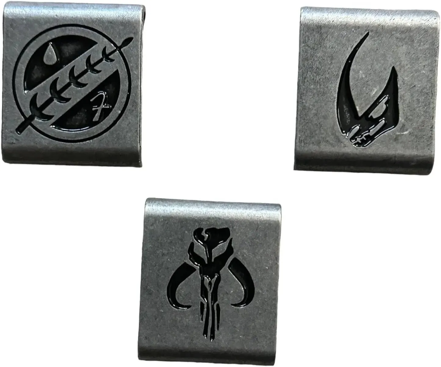 Patchlab Bounty Hunter Molle Clip V2 | Nickle-Free Antique Silver Molle Clips Metals | Molle Attachment Clips for Tactical Vests, Hiking Backpacks, and Belts | for Collectors & Enthusiasts, 1x1 inch