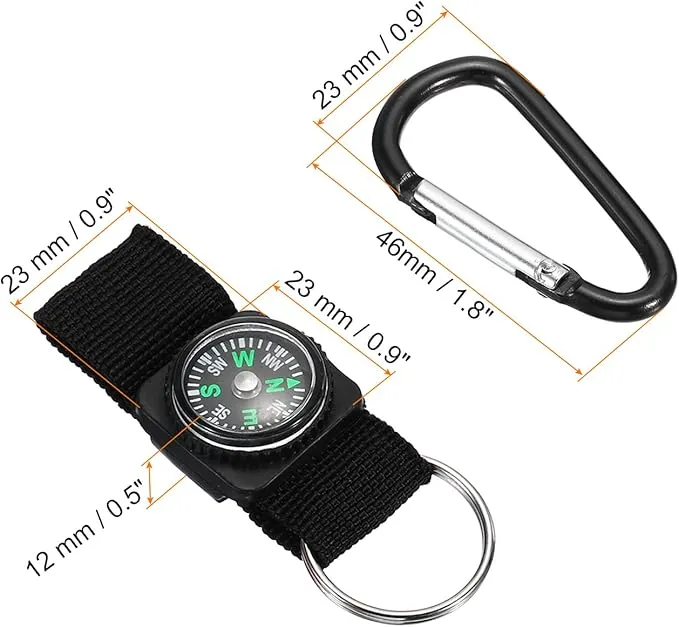 PATIKIL Compass Keychain Belt Clip, Party Favors for Camping